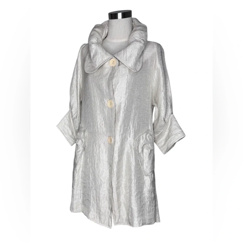 DAMEE INC. ROSIE Pearl SHIMMER SWING JACKET SIZe Small